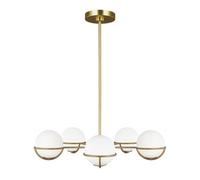 Luminosa Lighting Elstead Apollo 5 Light Globe Pendant, Burnished Brass, G9