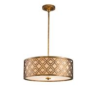 Luminosa Lighting Elstead Arabella 3 Light Large Round Ceiling Duo-Mount Pendant Gold, E27