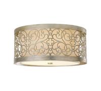 Elstead Lighting Elstead Feiss Arabesque 2 Light Flush Ceiling Fitting in a Silver Leaf Patina