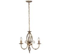 Luminosa Lighting Elstead Artisan Chandelier 3 Light Aged Brass Finish, E14