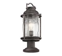 Luminosa Lighting Elstead Ashland Bay 1 Light Medium Outdoor Pedestal Lantern Zinc Ip44, E27