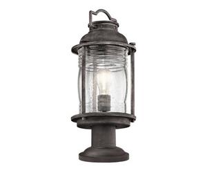 Luminosa Lighting Elstead Ashland Bay 1 Light Medium Outdoor Pedestal Lantern Zinc Ip44, E27