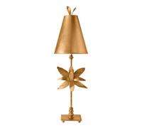 Luminosa Lighting Elstead Azalea 1 Light Table Lamp Gold Floral Leaves Design, E27