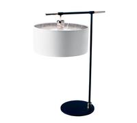 Luminosa Lighting Elstead Balance Table Lamp With Round Shade, Black, Polished Nickel
