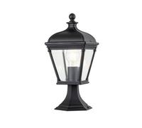 Elstead Lighting Elstead Bayview Single Light Outdoor Pedestal Light in Black with Clear Bevelled Glass