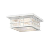 Luminosa Lighting Elstead Beacon Outdoor 2 Light Flush Mount, White, Ip44, E27