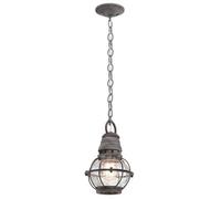 Luminosa Lighting Elstead Bridge Point 1 Light Small Outdoor Ceiling Chain Lantern Zinc Ip44, E27