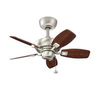 Luminosa Lighting Elstead Canfield 76Cm Pull Chain Ceiling Fan Brushed Nickel