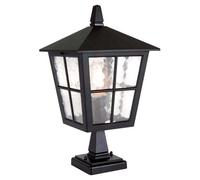Luminosa Lighting Elstead Canterbury 1 Light Outdoor Pedestal Lantern Black Ip43, E27