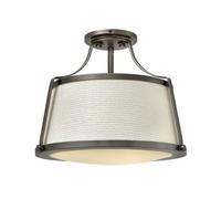 Luminosa Lighting Elstead Charlotte 3 Light Semi Flush Ceiling Light Antique Nickel, E27