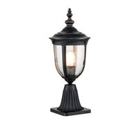 Elstead Lighting Elstead Cleveland Single Light Pedestal Light in Weathered Bronze with Clear Seeded Glass