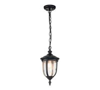 Elstead Lighting Elstead Cleveland Single Light Small Pendant Porch Lantern in Weathered Bronze with Clear Seeded Glass