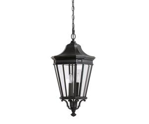 Luminosa Lighting Elstead Cotswold Lane 3 Light Large Outdoor Ceiling Chain Lantern Black, E14