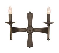 Luminosa Lighting Elstead Cromwell 2 Light Indoor Candle Wall Light Old Bronze, E14