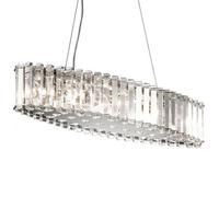 Luminosa Lighting Elstead Crystal Skye 8 Light Pendant Bar Island Chandelier Light Chrome, Crystal, G9