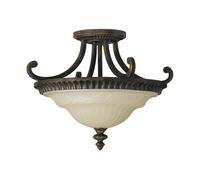 Luminosa Lighting Elstead Drawing Room 2 Light Ceiling Semi Flush Light Walnut, E27