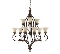 Luminosa Lighting Elstead Drawing Room 9 Light Multi Arm Chandelier Walnut Finish, E27