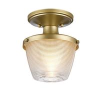 Luminosa Lighting Elstead Dublin 1 Light Semi-Flush Mount, Painted Natural Brass, Ip44, E27