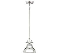 Luminosa Lighting Elstead Emery 1 Light Dome Ceiling Mini Pendant Silver, E27