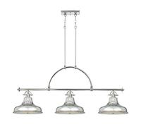 Luminosa Lighting Elstead Emery 3 Light Pendant Bar Chandelier Light Silver, E27