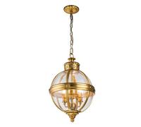 Luminosa Lighting Elstead Feiss Adams Spherical Pendant Ceiling Light Burnished Brass
