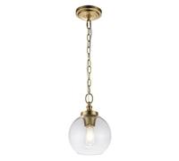 Luminosa Lighting Elstead Feiss Tabby Dome Pendant Ceiling Light Burnished Brass