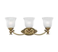 Luminosa Lighting Elstead Francoise 3 Light Bathroom Over Mirror Wall Light Burnished Brass Ip44, G9