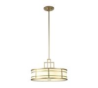 Luminosa Lighting Elstead Fusion 3 Light Cylindrical Pendant Ceiling Light, Painted Natural Brass