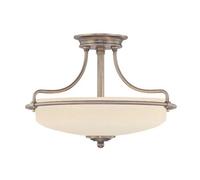 Elstead Lighting Elstead Quoizel Griffin 3 Light Semi-Flush Ceiling Fitting in Antique Nickel