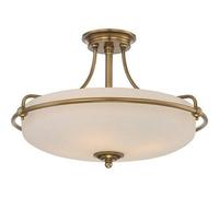 Luminosa Lighting Elstead Griffin 4 Light Semi Flush Ceiling Light Weathered Brass, E27