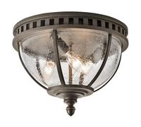 Elstead Lighting Elstead Kichler Halleron 3 Light Outdoor Flush Ceiling Porch Fitting In Londonderry Finish