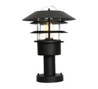 Helsingor 1 Light Outdoor Coastal Pedestal Lantern Black IP44 E27 Netlighting Black One Size