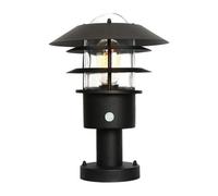 Luminosa Lighting Elstead Helsingor 1 Light Pir Pedestal Lantern Black Ip44
