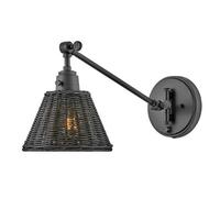 Netlighting Hinkley Arti Dome Wall Lamp Black Black Rattan Shade 1x E27 Netlighting Black