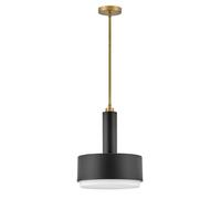 Luminosa Lighting Elstead Hinkley Cedric Cylindrical Pendant Ceiling Light Contemporary Black 2X E27