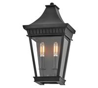 Luminosa Lighting Elstead Hinkley Chapel Hill Outdoor Wall Lantern Traditional Museum Black Ip44 2X E14