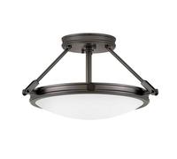 Luminosa Lighting Elstead Hinkley Collier Cylindrical Ceiling Light Contemporary Black Oxide 3X E14