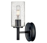 HINKLEY Wall light Collier, black, steel, glass, E27