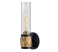 Luminosa Lighting Elstead Hinkley Ellison Bathroom Wall Lamp Contemporary Black, Heritage Brass Ip44 1X E27
