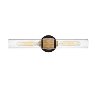 Luminosa Lighting Elstead Hinkley Ellison Bathroom Wall Lamp Contemporary Black, Heritage Brass Ip44 2X E27