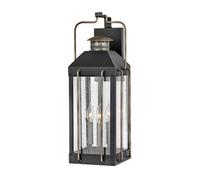 Luminosa Lighting Elstead Hinkley Fitzgerald Outdoor Wall Lantern Textured Black With Burnished Bronze, Ip44