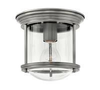 Hinkley Hadrian 1 Light Clear Glass Flush Mount - Antique Nickel