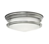 Luminosa Lighting Elstead Hinkley Hadrian 2 Light Flush Mount Antique Nickel With Opal Glass Ip44