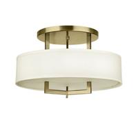 Luminosa Lighting Elstead Hinkley Hampton Cylindrical Ceiling Light Classic Brushed Brass 3X E27