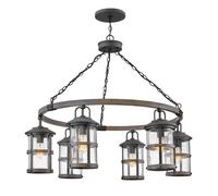 Luminosa Lighting Elstead Hinkley Lakehouse Outdoor Pendant Ceiling Light Aged Zinc With Driftwood Grey, Ip44