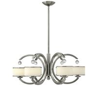 Luminosa Lighting Elstead Hinkley Monaco Pendant Multi Arm With Shade 6X E14 Light Brushed Nickel