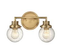 Luminosa Lighting Elstead Hinkley Poppy Bathroom Wall Lamp Heritage Brass, Ip44