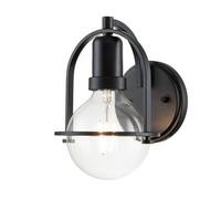 Quintiesse Somerset Single Light Wall Fitting In Black Finish with Clear Bulb