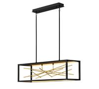 Luminosa Lighting Elstead Hinkley Styx Integrated Led Bar Pendant Ceiling Light Black & Golded Gold, 3000K