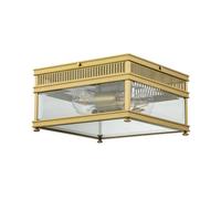 Luminosa Lighting Elstead Holborn 2 Light Outdoor Decorative Flush, Brushed Brass Ip44